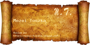 Mezei Toszka névjegykártya